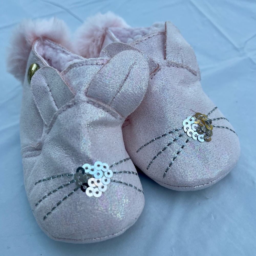 Nicole Miller New York baby bunny slippers size 0 pink